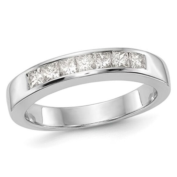 2/5 Carat (ctw Color H-I I1-I2) Diamond Wedding Band Ring 14K White Gold